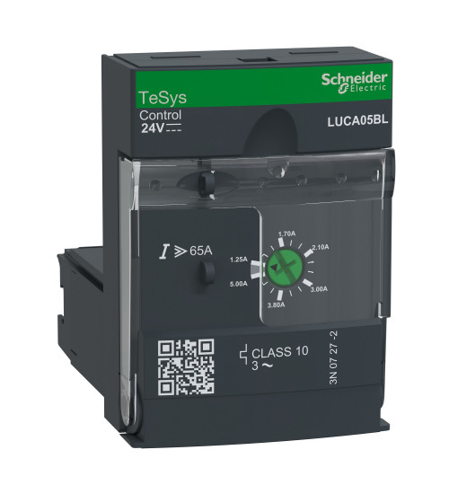 LUCA05BL - Standard control unit, TeSys U, 1.25-5A, 3P motors, thermal magnetic protection, class 10, coil 24V DC - Schneider Electric