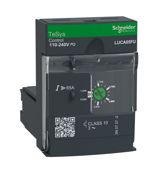 LUCA05FU - Standard control unit, TeSys U, 1.25-5A, 3P motors, thermal magnetic protection, class 10, coil 110-240V AC/DC - Schneider Electric