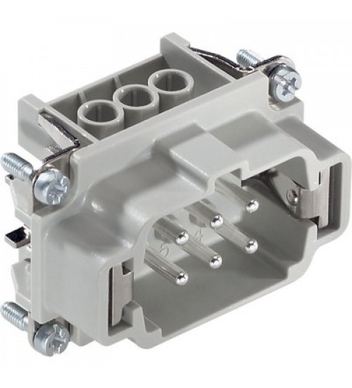 10191000 - EPICÂ® H-BE 6 BS DR Insert with screw connection Socket; Number of contacts: 6+PE; Design size: 6B; 500 V AC rms / DC according to IEC; 16 A according to UL/CSA; For cross-section (min./max.): 0.5mmÂ² - 2.5mmÂ²; Contacts included; Polycarbonate - LAPP