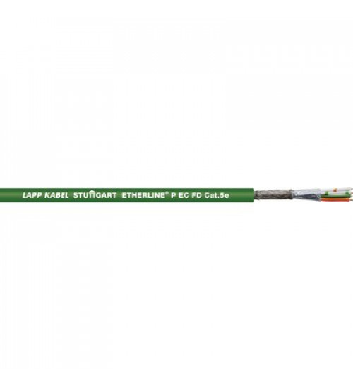 2170433 - ETHERLINE® P EC FD Cat.5e Ethernet cable; Cable chain, Flexible; EtherCAT, ETHERNET/IP; Cat.5e; SF/UTP; PUR; Halogenfree; green - LAPP 2170433 - ETHERLINE® P EC FD Cat.5e Ethernet cable; Cable chain, Flexible; EtherCAT, ETHERNET/IP; Cat.5e; SF/UTP; PUR; Halogenfree; green - LAPP