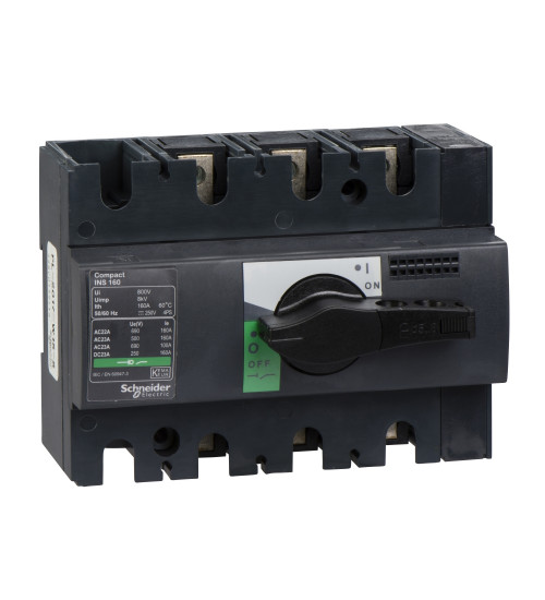 Schneider Electric 28912 - switch disconnector, Compact INS160 , 160 A, standard version with black rotary handle, 3 poles