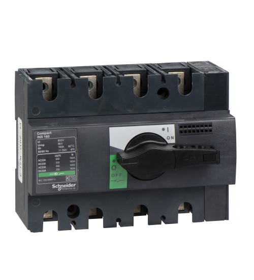 Schneider Electric 28913 - switch disconnector, Compact INS160 , 160 A, standard version with black rotary handle, 4 poles