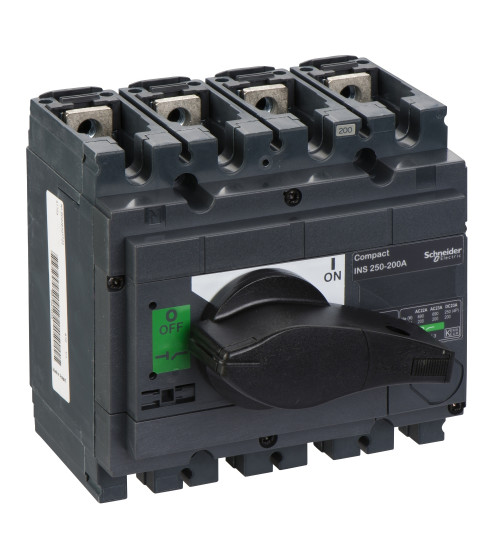Schneider Electric 31103 - switch disconnector, Compact INS250-200 , 160 A, standard version with black rotary handle, 4 poles