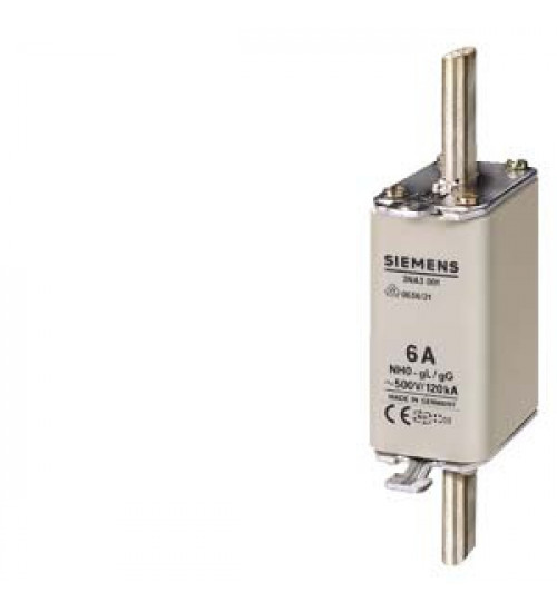 3NA7822-0RC - lv hrc fuse element, nh000, in: 63 a, gg, un ac: 500 v, un dc: 250 v, combined indicator, live grip lugs - Siemens