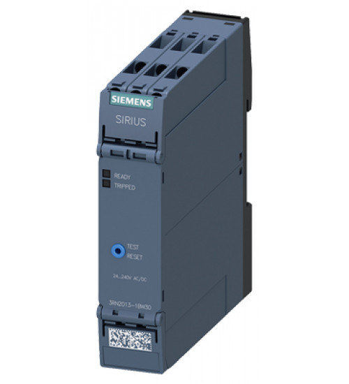 3RN20131BW30 - Thermistor motor protection relay Standard evaluation unit 22.5 mm enclosure screw terminal 2 change-over contacts US = 24 V-240 V AC/DC Manual/Auto/Remote reset with ATEX approval 2 LEDs (READY/TRIPPED) Safe galvanic isolation Test/reset button Wire break monitoring Short circuit monitoring non-volatile - siemens