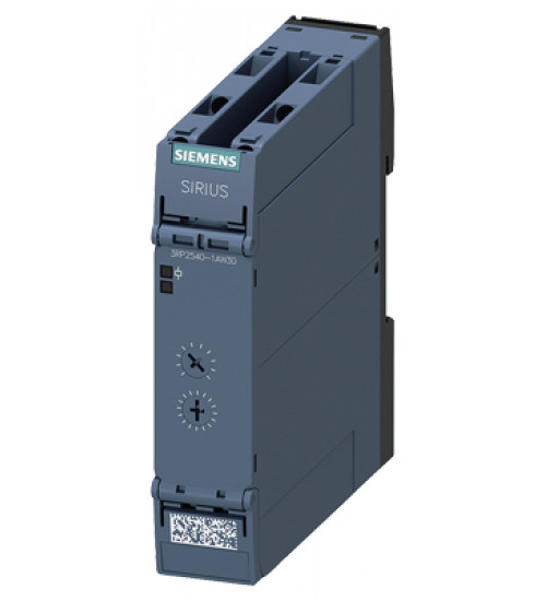 3RP2540-1AW30 - Timing relay, electronic OFF delay without control signal or smooth passing make contact non-volatile 7 time ranges 0.05...600 s 12-240 V AC/DC, 1 change-over contact at 50/60 Hz AC with LED, Screw terminal - siemens