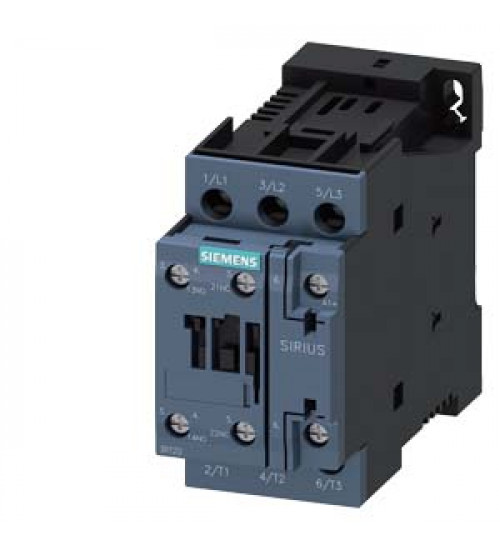 Siemens 3RT2023-1BF40 power contactor, AC-3e/AC-3, 9 A, 4 kW / 400 V, 3-pole, 110 V DC, auxiliary contacts 1 NO + 1 NC