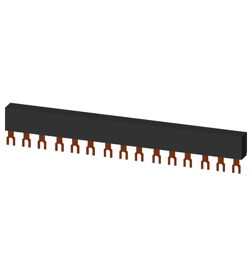 3RV1915-1DB - 3-phase busbars Modular spacing 45 mm for 5 switches Fork shape connections. - siemens