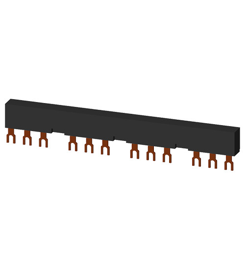 3RV1915-2CB - 3-phase busbars Modular spacing 55 mm for 4 switches and accessories Fork shape connections. - siemens