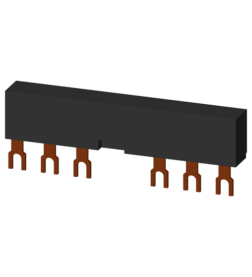 3RV1915-3AB - 3-phase busbars Modular spacing 63 mm for 2 switches and accessories Fork shape connections. - siemens