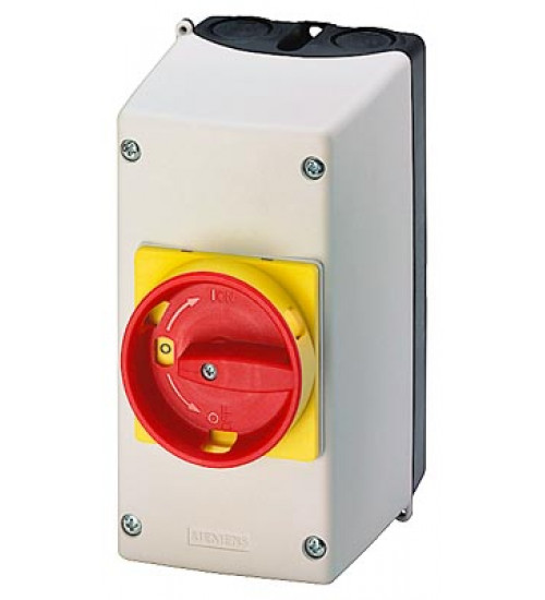3RV1933-1GA00 - Molded-plastic enclosure for surface mounting with EMERGENCY-STOP rotary operating mechanism 82 mm with metric cable gland No UL/CSA approval. - siemens