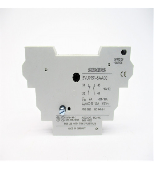 3VU9131-3AA00 - AUX. contact block for 3VU13/16. - siemens