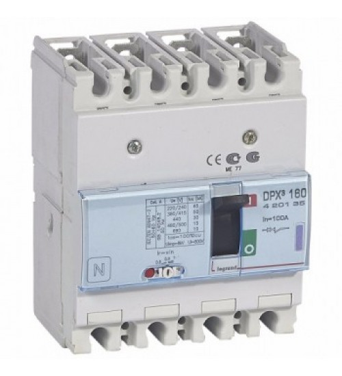 100 A  4P Icu Breaking Cap-50 KA Thermal-Magnetic Type-DPX 100 A  4P Icu Breaking Cap-50 KA Thermal-Magnetic Type-DPX