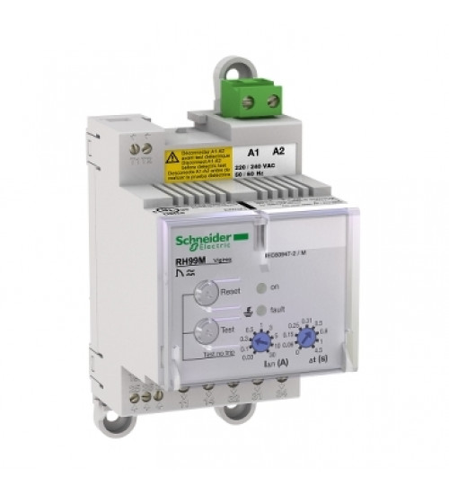 Schneider Electric 56173 - residual current protection relay, Vigirex RH99M, 30 mA to 30 A, 220 VAC to 240 VAC 50/60 Hz, local manual reset