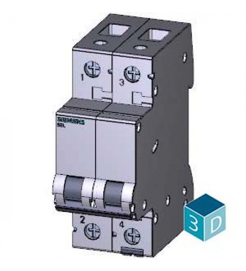 Siemens Betagard 4A Double Pole D Curve MCB, 5SL72048RC, Breaking Capacity: 15 kA