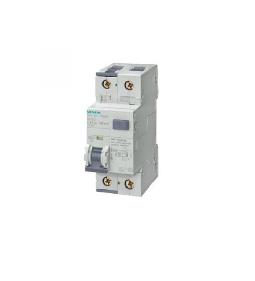 5SU13547RC06 - RCBO 6A 2-pole 2-module C characteristic Type A 30mA. - siemens