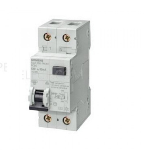 5SU14241RC40 - RCBO 40 A 2-pole 4-module C characteristic Type AC 100mA. - siemens