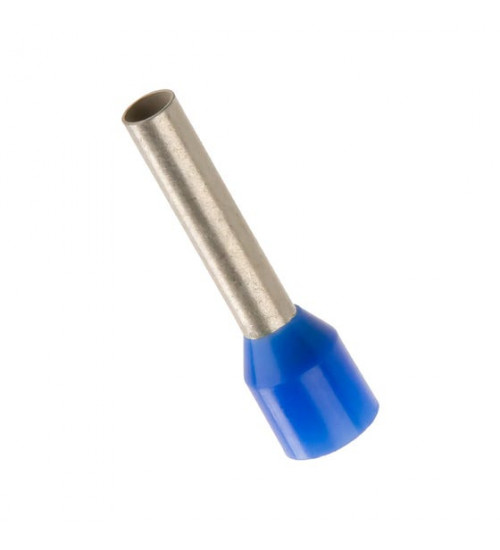 61801750 - END SLEEVES AHI DIN N 2.5/8 BU End sleeve; suitable crimp-insert: PEW 12.090; for cross-section: 2.5mmÂ²; Overall length: 15mm; blue; Electrolytic copper Tin-plated - LAPP
