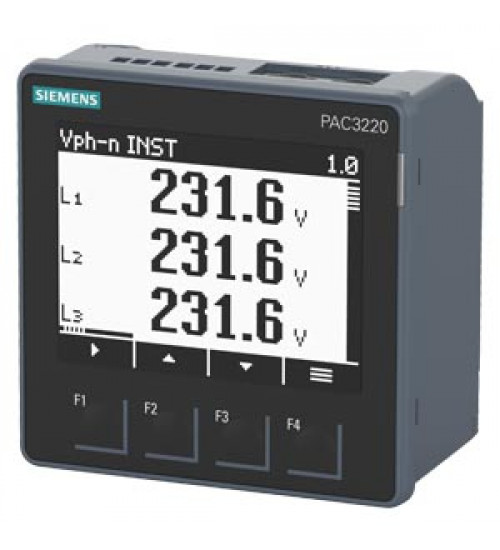 7KM3220-0BA01-1DA0 - SENTRON PAC3220 LCD 96X96 mm Power Monitoring Device Controll panel instrument for electrical values protocol: Modbus TCP with graphics display U rated input: 690/400V 45-65Hz IE rated input: X/1A oder X/5A AC Power supply: 100 ... 250 V +-10 % AC/DC screw connections - Siemens