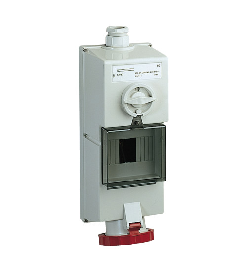 Schneider Electric 82783 - Isoblock interlocked socket - 63 A - 3P + N + E - 380...415 V AC - IP65 - wall