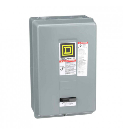 8536SDG1V03 - NEMA motor starter, Type S, nonreversing, Size 2, 45A, 25HP at 460VAC, 5kA SCCR, 3 phase, 3 pole, melting alloy, 240VAC coil, NEMA 1 | Schneider Electric