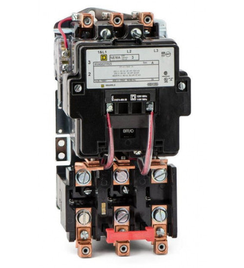 8536SEO1V02S - NEMA motor starter, Type S, nonreversing, Size 3, 90A, 50HP at 460VAC, 5kA SCCR, 3 phase, 3 pole, melting alloy, 120VAC coil, open | Schneider Electric