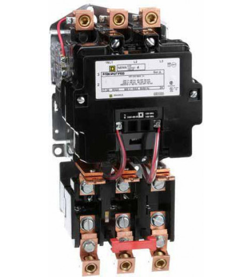 8536SFO1V02S - NEMA motor starter, Type S, nonreversing, Size 4, 135A, 100HP at 460VAC, 10kA SSCR, 3 phase, 3 pole, melting alloy, 120VAC coil, open | Schneider Electric