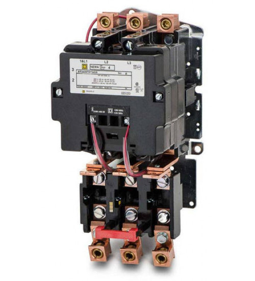 8536SFO1V03 - NEMA motor starter, Type S, nonreversing, Size 4, 135A, 100HP at 460VAC, 10kA SSCR, 3 phase, 3 pole, melting alloy, 240VAC coil, open | Schneider Electric