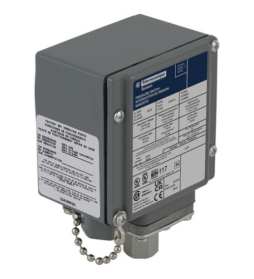 9012GAW26 - Pressure switch 9012G, adjustable scale, 2 thresholds, 5.0 to 250 PSIG - Telemecanique Sensors 9012GAW26 - Pressure switch 9012G, adjustable scale, 2 thresholds, 5.0 to 250 PSIG - Telemecanique Sensors