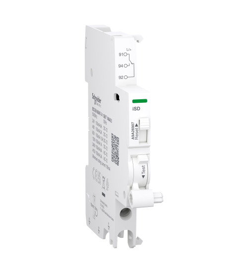Schneider Electric A9A26907 - Auxiliary contact, Acti9 A9A, iSD, 1 C/O, 100mA to 6A, 24VAC to 415VAC, 24VDC to 130VDC, bottom connection