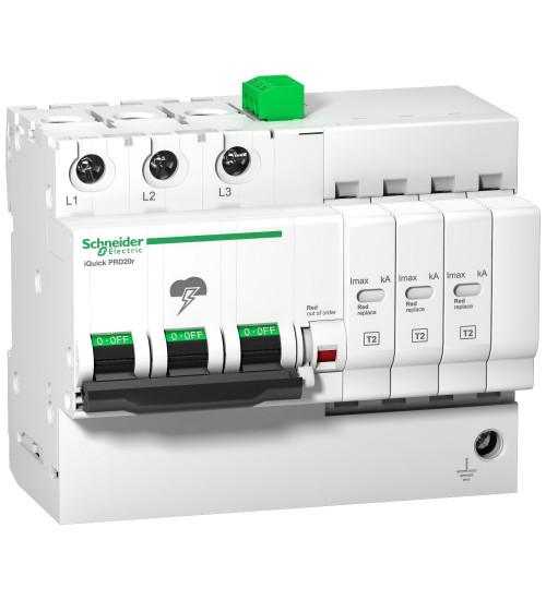 A9L16296 - iQuick PRD20r modular surge arrester - 3 Poles - 350V - with remote transfer AC Schneider Electric