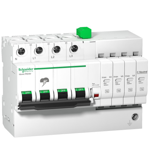 A9L16297 - iQuick PRD20r modular surge arrester - 3 Poles +N - 350V - with remote transfer AC Schneider Electric