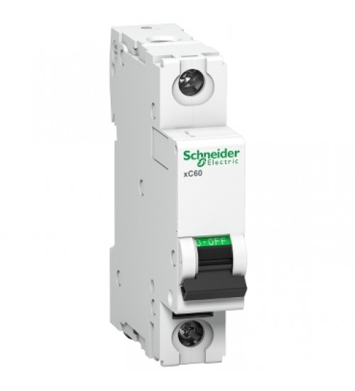 Schneider Electric A9N1P63C MCB, Acti9 xC60, 1P, 63A, C curve, 10000A (IS/IEC60898-1)