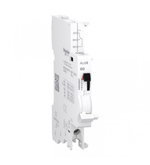 Schneider Electric A9N26907 - Auxiliary contact, Acti9 A9N, SD, 1 C/O, 100mA to 6A, 24-415 VAC, 24-130 VDC, bottom connection