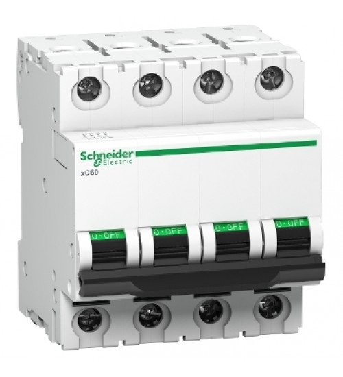 Schneider Electric A9N4P32D MCB, Acti9 xC60, 4P, 32A, D curve, 10000A (IS/IEC60898-1)