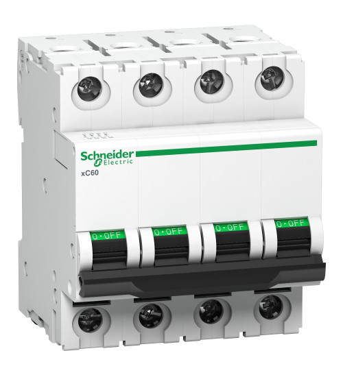 Schneider Electric A9N4P63BGN MCB - Acti9 xC60 4P B 63A MCB IS/IEC 60898-1