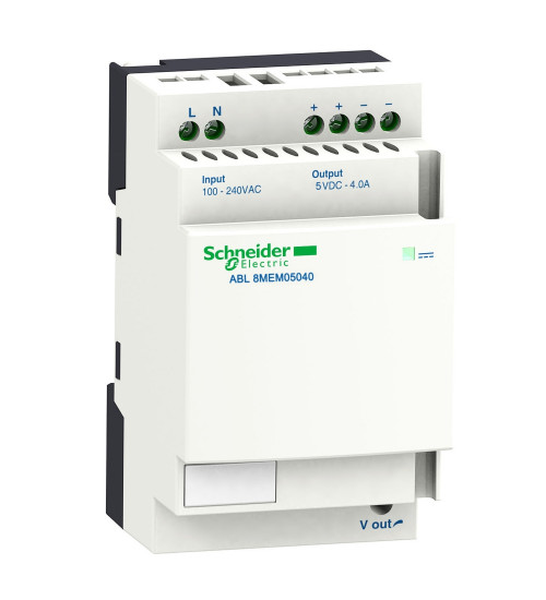 Schneider Electric ABL8MEM05040 - regulated SMPS - 1 or 2-phase - 100..240 V AC - 5 V - 4 A