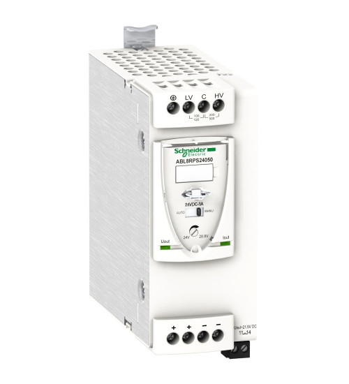Schneider Electric ABL8RPS24050 - regulated SMPS - 1 or 2-phase - 100..500 V - 24 V - 5 A