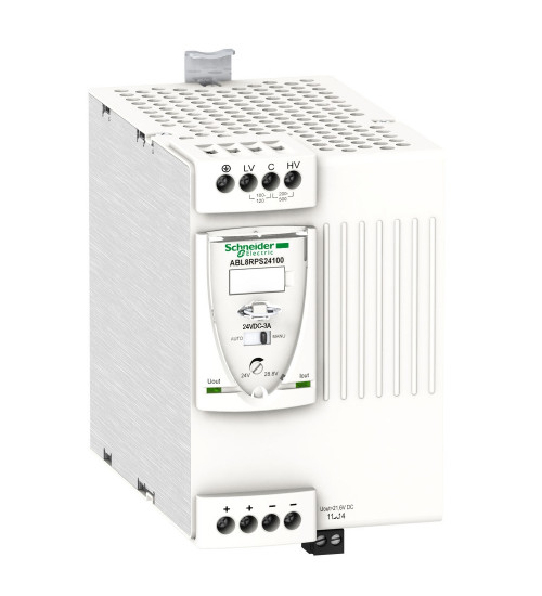 Schneider Electric ABL8RPS24100 - regulated SMPS - 1 or 2-phase - 100..500 V - 24 V - 10 A