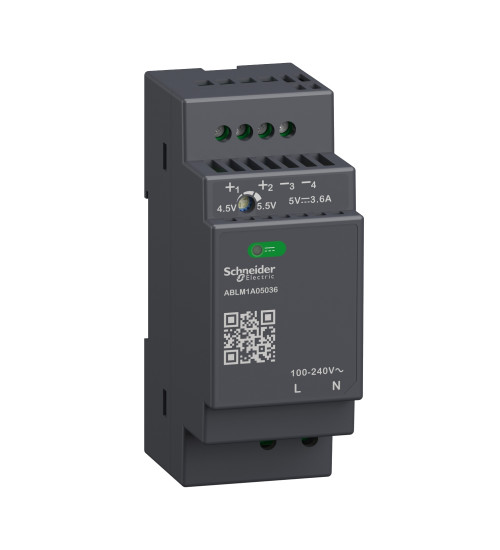 Schneider Electric ABLM1A05036 - Regulated Power Supply, 100 to 240V AC, 5V, 3.6A, single phase, Modular