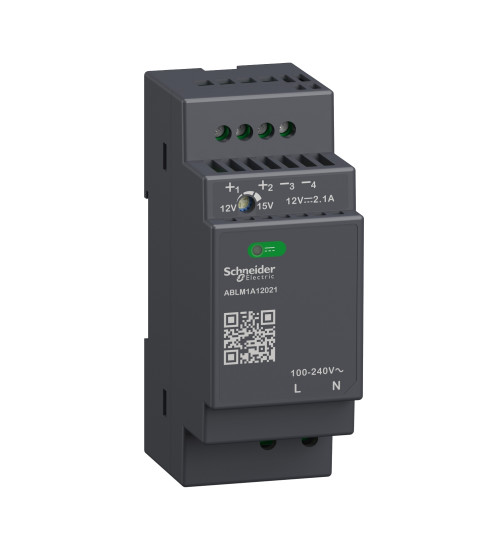 Schneider Electric ABLM1A12021 - Regulated Power Supply, 100 to 240V AC, 12V, 2.1A, single phase, Modular