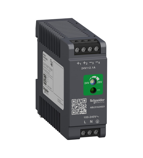 Schneider Electric ABLS1A24021 - Regulated Power Supply, 100 to 240V AC, 24V, 2.1A, single phase, Optimized
