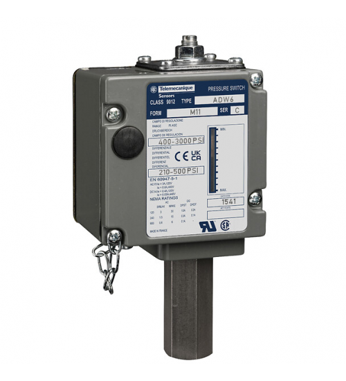 ADW6M119012 - Pressure sensors XM, Electromechanical pressur sensor switch, 210 Bar adjustable - Telemecanique Sensors ADW6M119012 - Pressure sensors XM, Electromechanical pressur sensor switch, 210 Bar adjustable - Telemecanique Sensors