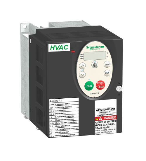 Schneider Electric ATV212HU22N4 - variable speed drive, Altivar 212, 2.2kW, 3hp, 480V, 3 phases, with EMC, IP21