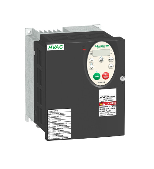 Schneider Electric ATV212HU40N4 - variable speed drive, Altivar 212, 4kW, 5hp, 480V, 3 phases, with EMC, IP21