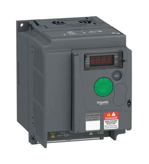 Schneider Electric ATV310HU22N4E - variable speed drive, Easy Altivar 310, heavy duty, 2.2kW, 3hp, 380 to 460V, without EMC