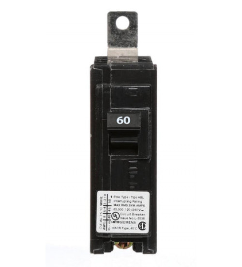 B160HH Molded Case Circuit Breaker Specifications: Product Description: BREAKER 60A 1P 120V 65K HBL 65 KAIC Product Lifecycle (PLM): PM300:Active Product Net Weight (lb): 2.205 lb Product Group: 5201 Compliance with the substance restrictions according to RoHS directive: not available ... - Siemens