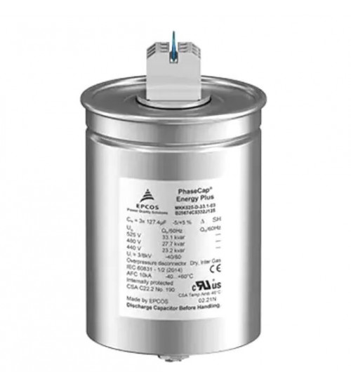 Epcos B25674L4332J140 - PhaseCap Energy Heavy Duty 3x181.4µF 440V 50Hz 33.1kVAr Three Phase Power Factor Correction Film Capacitor