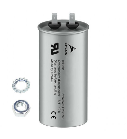 Epcos B32340L4022A140 - PhiCap Normal Duty Round 1x34.5µF 440V 50Hz 2.1kVAr Single Phase Power Factor Correction Film Capacitor