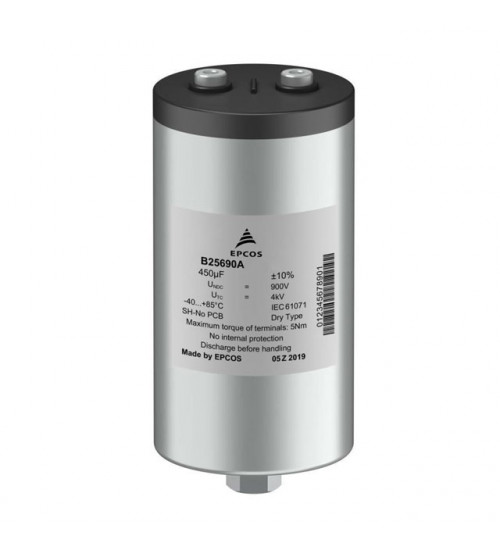Epcos B32344N4082A340 - PhiCap Normal Duty Round 3x45.5µF 440V 50Hz 8.3kVAr Three Phase Power Factor Correction Film Capacitor